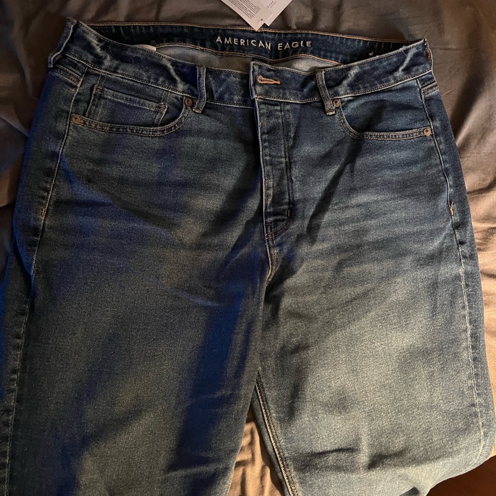NWT AE Tomgirl 16T button fly jeans. Rolled cuff. - Picture 2 of 4